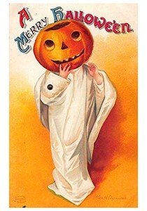 Victorian Halloween Postcard | A.N.B. - A merry halloween