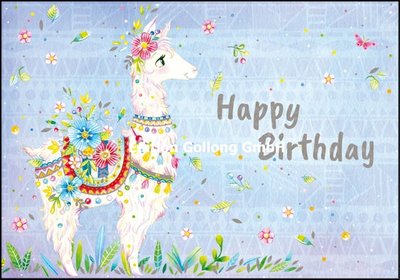 Wildblume by Tieneke Double Card | Happy Birthday (Lama)