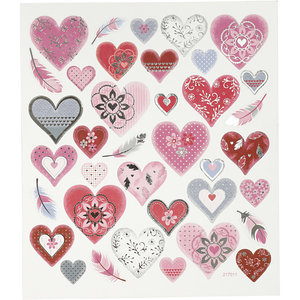 Seal Sticker met zilverfolie | Hearts
