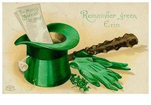 Victorian Postcard | A.N.B. - St. Patrick's Day Remember green Erin