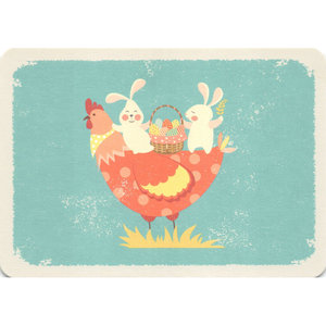 Postcard Gutrath Verlag | Easter bunnies and chicken