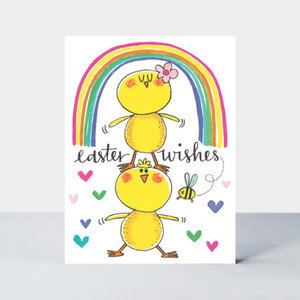 Pack of 5 - Rachel Ellen Designs Cards - Easter Wishes/Chicks & Rainbow