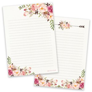 A5 Vintage Flower Notepad - Double Sided