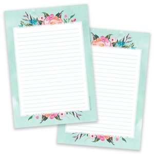 A5 Blue Flower Notepad - Double Sided