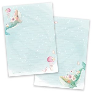 A5 Whales Notepad - Double Sided