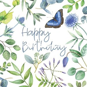 Nina Chen Postcard | Happy birthday (Flowers, butterfly)
