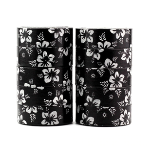 Washi Masking Tape | Black and White Flowers