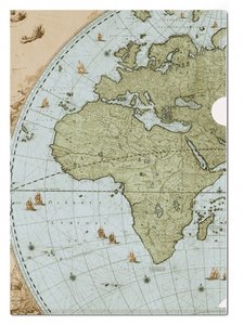 A4 Plastic File Folder: Wandkaart van de wereld door Joan Blaeu, Het Scheepvaartmuseum