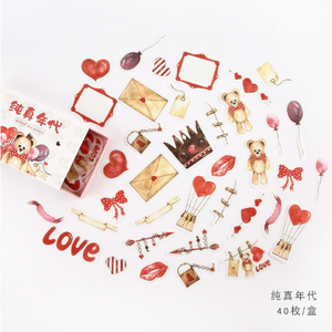 Sticker Flakes Box | Cute Love Bear