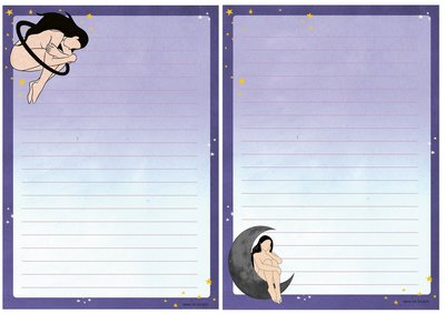 A5 Space Girl Notepad - Double Sided - by Zoi-Zoi