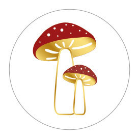 5 Stickers | Mushroom (Gold Foil)