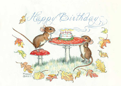Postcard Molly Brett | Happy Birthday Mice