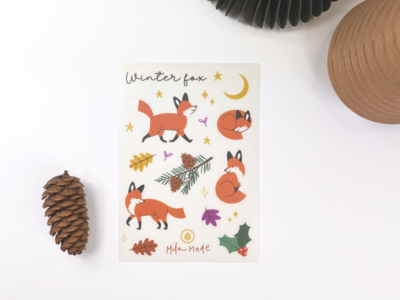 Matte Vinyl Fox Stickers by Mila-Made