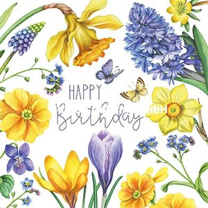 Nina Chen Postcard | Happy Birthday (Spring flowers)