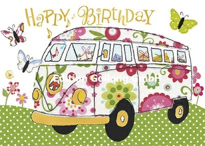 Carola Pabst Postcard | Happy Birthday (Bus)