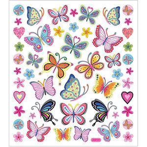 Seal Sticker with Silver Foil | Flowers and Butterflies