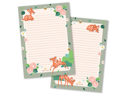 A5 Spring Deer Notepad - Double Sided by Mila-Made