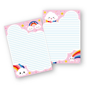 A5 Clouds and Rainbow Notepad - Double Sided