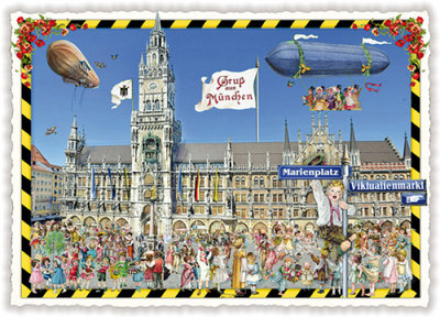 PK 335 Tausendschön Postcard | München, Rathaus, Marienplatz