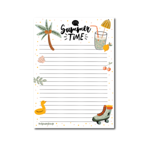A5 Summer Time White Notepad - Double Sided