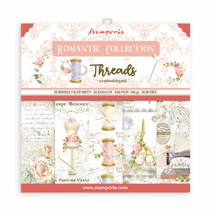 Stamperia Romantic Threads 8x8 Inch Paper Pack (SBBS36)