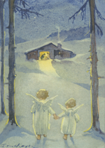 Postcard | Two Angels on their way to the Manger