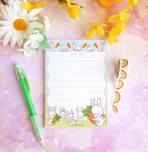 Itty Bitty Bunnies kawaii A6 Memopad by Dreamchaserart