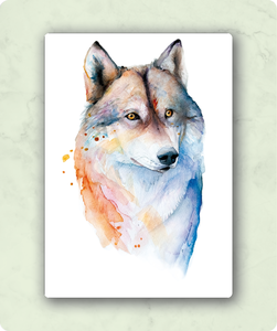 Organic Postcard - Watercolour Wolf