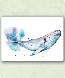 Organic Postcard - Watercolour Whale
