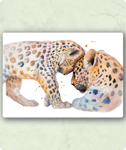 Organic Postcard - Watercolour Baby Leopard