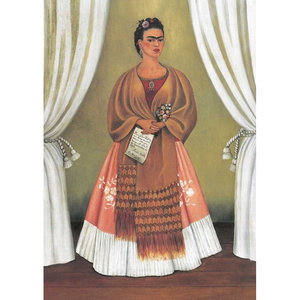 Postcard Frida Kahlo - Between the Curtains, 1937