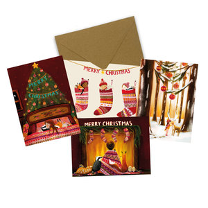 Christmas card set - Cosy Christmas (with envelopes)