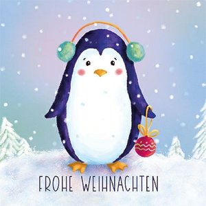 Tatjana Beimler Postcard | Frohe Weihnachten (Pinguin)