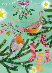 Mila Marquis Postcard | Liebe Grüße zum Fest (Vögel)