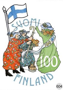 Inge Look Nr. 604 Postcard | Old Ladies Aunties Suomi Finland 100