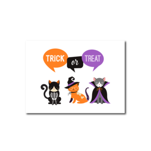 Postcard Craft Only Happy Things | trick or treat cats