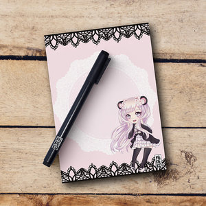A6 Panda Chibi Pon Notepad - by Hidekos Artwork