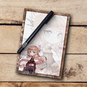 A6 Steampunk Chibi Niam Notepad - by Hidekos Artwork