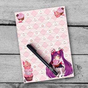 A5 Cupcake Chibi Nanashi Notepad - by Hidekos Artwork
