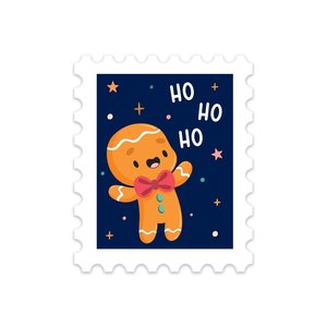 5 x Gingerbread Man Stamp Stickers