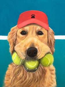 Postcard Dog with Tennis Balls - by Bianca Nikerk