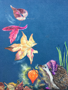 Postcard Autumn Hedgehog - by Bianca Nikerk