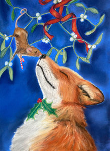 Postcard Christmas Fox - by Bianca Nikerk