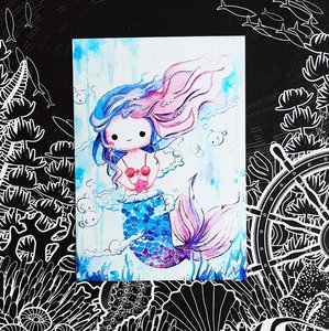 Postcard Aquarel Mermaid by TinyTami