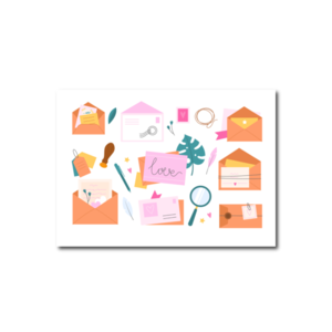 Postcard Craft Only Happy Things | Stationery Orange