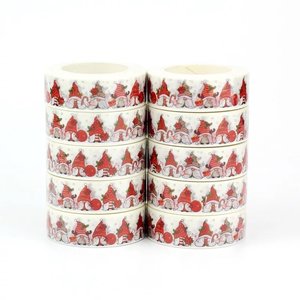 Washi Tape | Red Christmas Gnomes