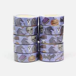 Halloween Washi Masking Tape | Purple with Halloween items