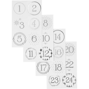 Sticker Sheet | Advent Numbers Silver