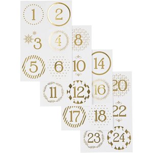 Sticker Sheet | Advent Numbers Gold