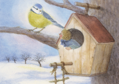Postcard | Already occupied (bird and bird house)